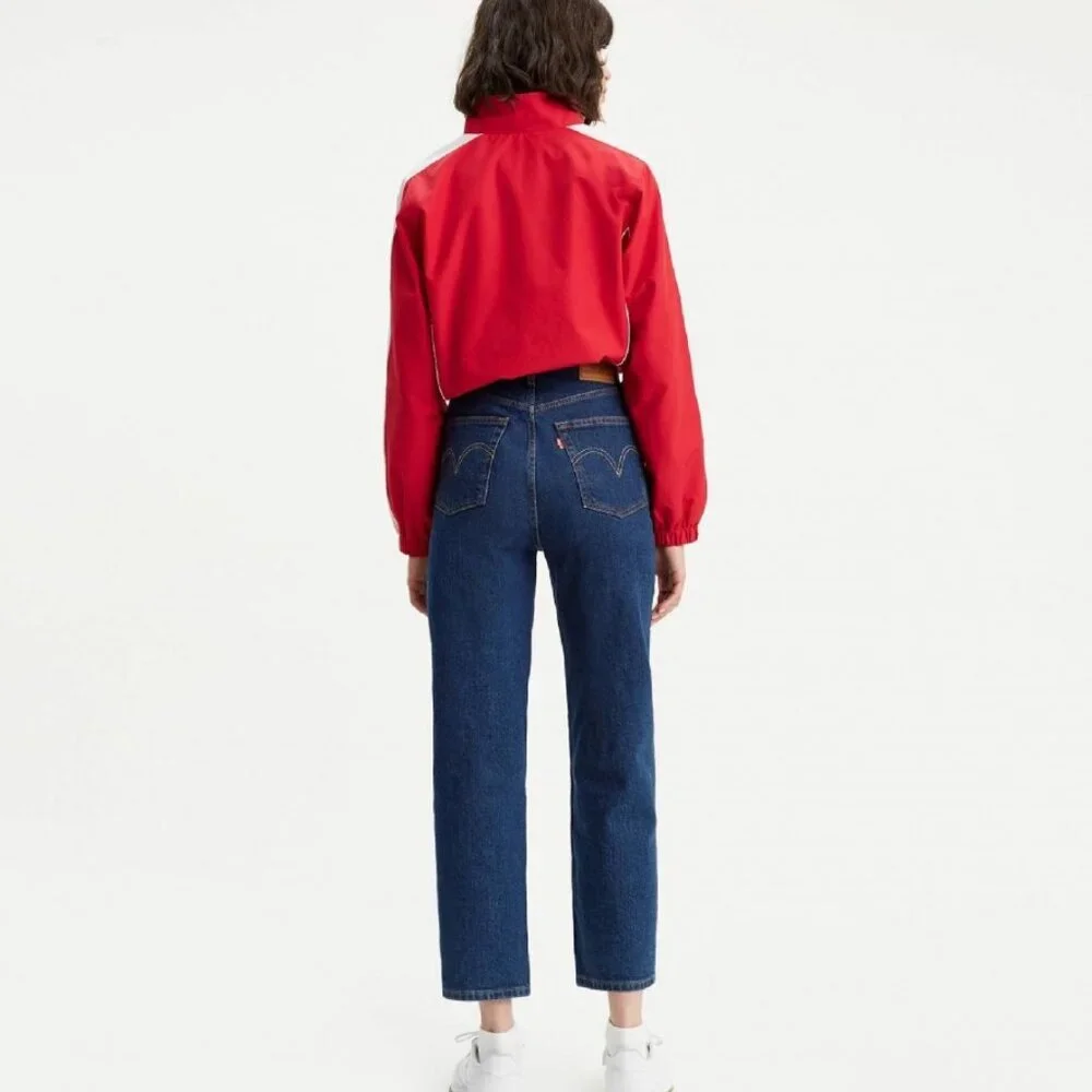 Levi's Jeans Women's 25 Ribcage Straight Ankle Dark Wash Button Fly - Picture 10 of 10